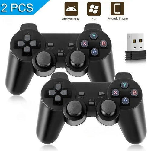 PS2 wireless gaming controllers 2-pack with USB receivers